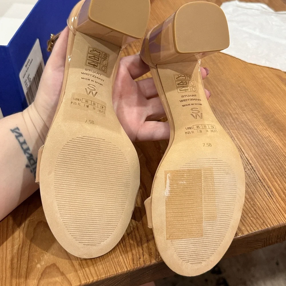 Stuart Weitzman Nudist 75 Block Sandal